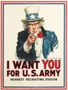 JAMES MONTGOMERY FLAGG (1870-1960). I WANT YOU FOR U.S. ARMY. 1917. 40x30 inches, 103x76 cm. Leslie-Judge Co., New York.